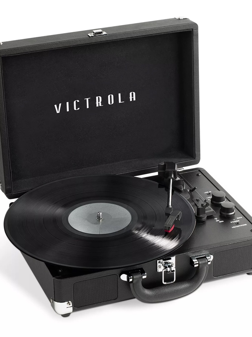 Victrola Black Portable Suitcase Turntable - Classic Vinyl Player
